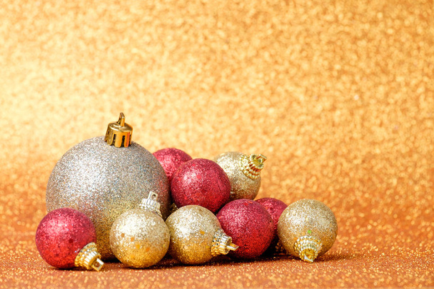 Christmas composition on bright background - Foto, afbeelding