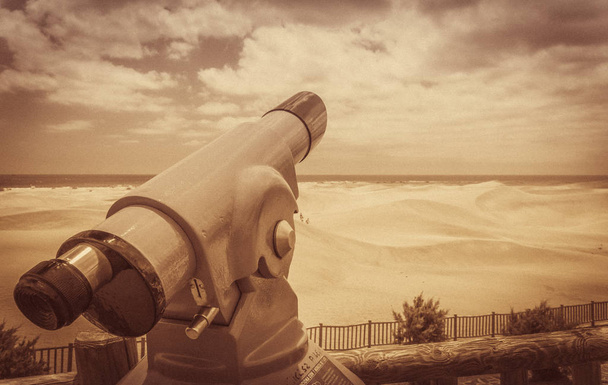 Sanddünen-Aussichtspunkt in Sepia - Foto, Bild