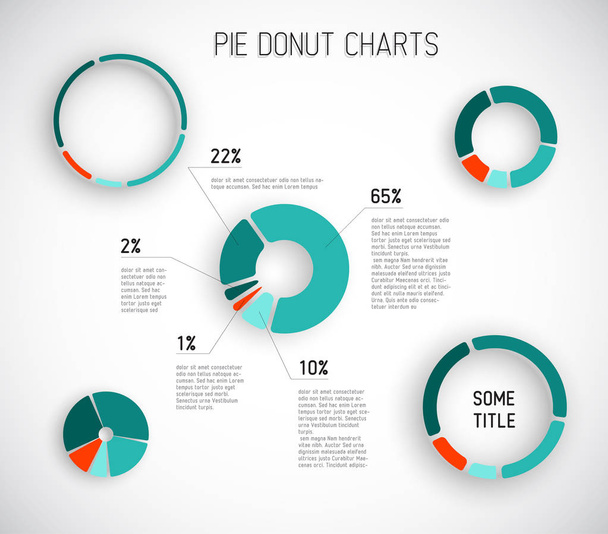 Colorful Vector pie chart template - Vector, Imagen