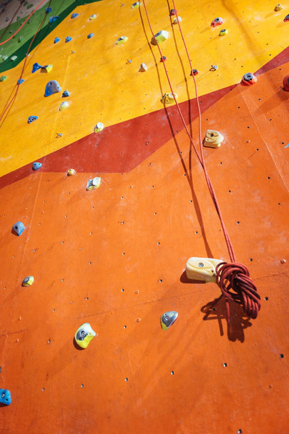 Top view of climbing wall with special equipment - Foto, Imagem