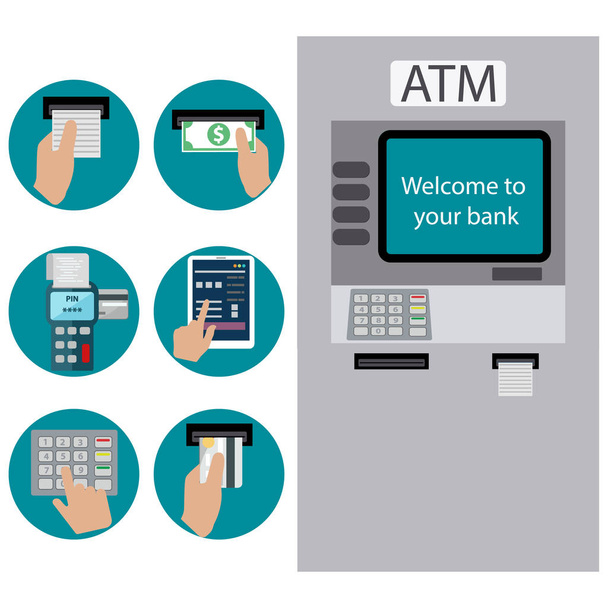 Końcowe wykorzystanie ATM - Wektor, obraz