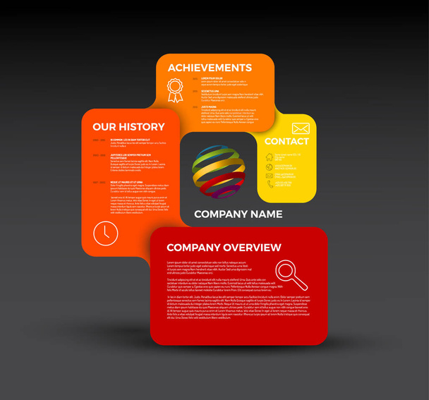 Company infographic overview design template - Vector, Image