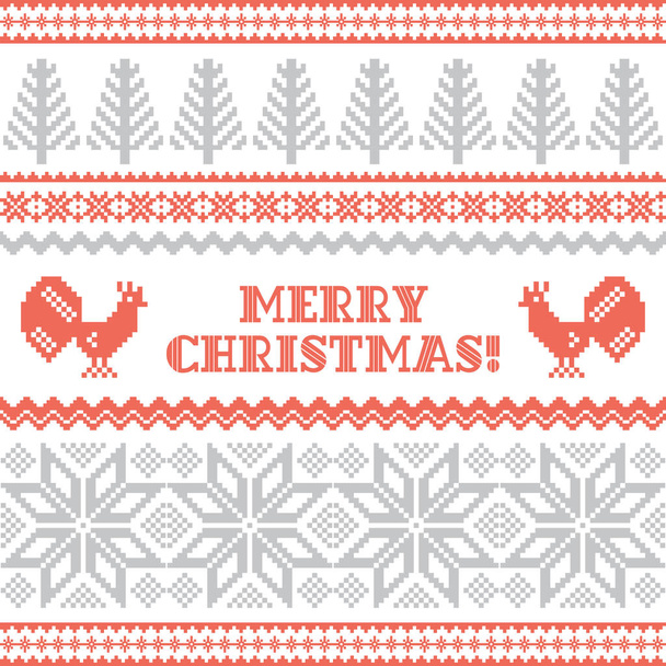Christmas and New Year knitted background - Vector, Image