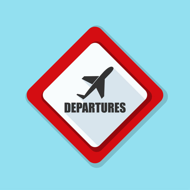 Airport Departures Sign - Vector, imagen