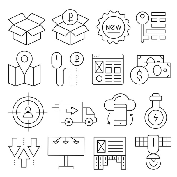 lines icons pack collection - Διάνυσμα, εικόνα