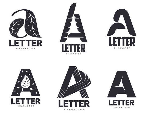 Set of letter A logo templates, vector illustration - Vector, Imagen