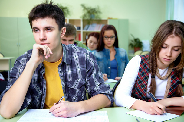 Students on exam in class - Foto, Imagem