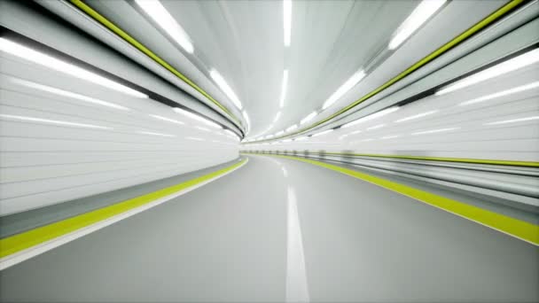 auto tunnel, snel rijden. 3D animatie. - Video