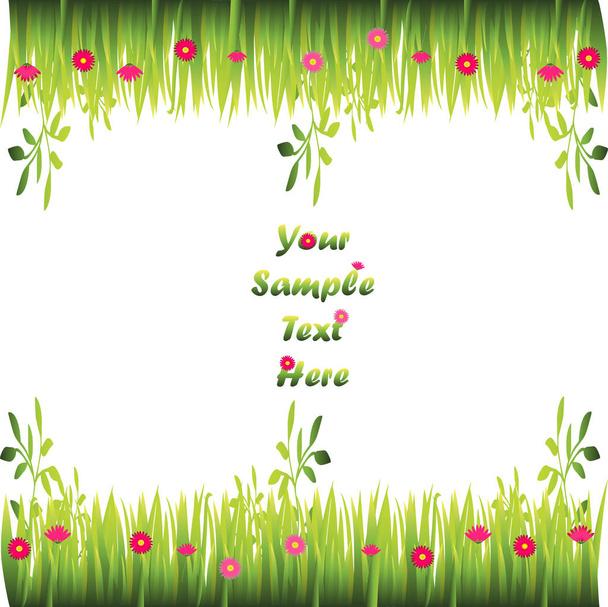 grass with flowers - Vector, Image