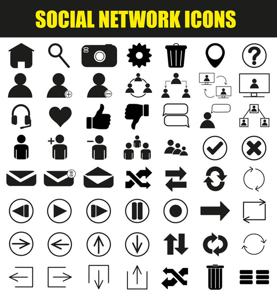 ikony sociální sítě - Vektor, obrázek