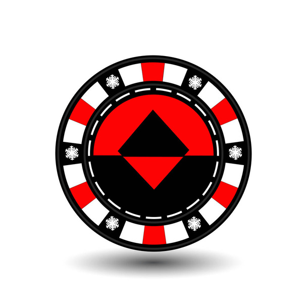 chip poker casino Christmas new year. Icon vector illustration EPS 10 on white easy to separate the background.  use for sites, design, decoration, printing, etc. In the middle of the diamond  the sid - Vecteur, image
