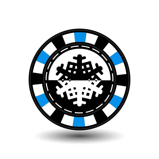 chip poker casino Christmas new year. Icon vector illustration EPS 10 on white easy to separate the background.  use for sites, design, decoration, printing, etc. In the middle of the black-and- snowf - ベクター画像