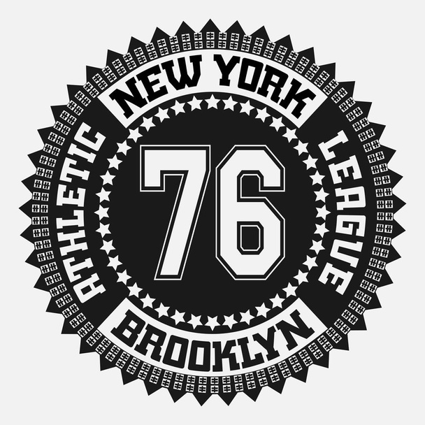 Nova Iorque Brooklyn tipografia moda, t-shirt
 - Vetor, Imagem