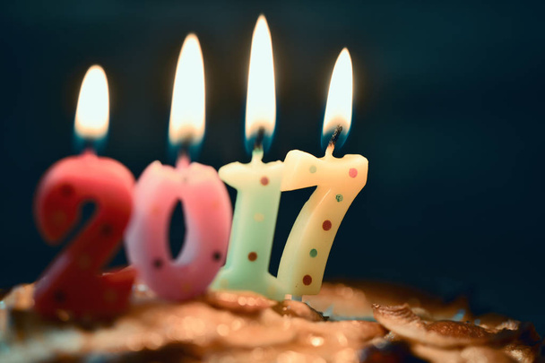 Numer 2017, tak na nowy rok, na tort - Zdjęcie, obraz