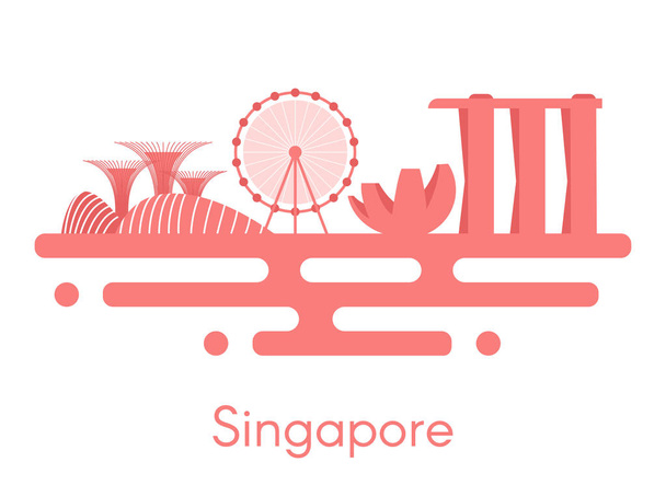 Фоновая панорама Сингапура
.  - Вектор,изображение