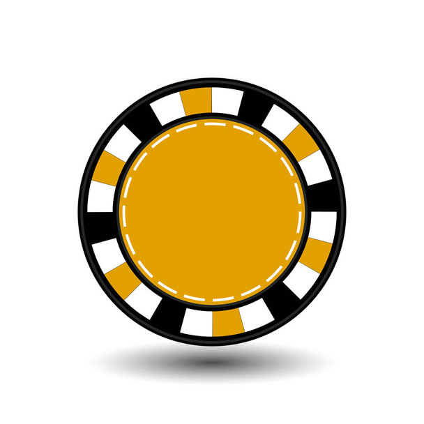 chips for poker yellow in the middle a round and white dotted line the line. an icon on the white isolated background. illustration eps 10 vector. To use for the websites, design, the press, prints... - Vecteur, image