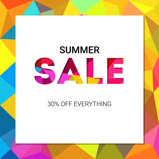 Sale banner on low poly background with elegant typography for luxury sales offers. - Vektor, kép