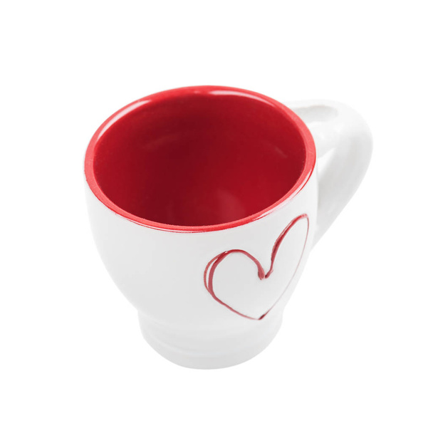 Rood hart cup voor koffie - Foto, afbeelding