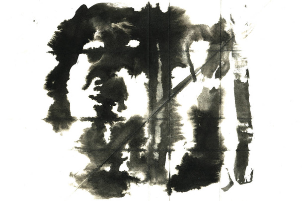 Abstrakti mustetausta. Marmorityyliin. Musta, valkoinen muste vedessä - Valokuva, kuva