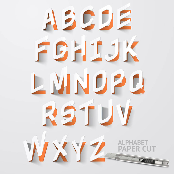 Alphabet paper cut designs. Vector Illustrations. - Vector, Image