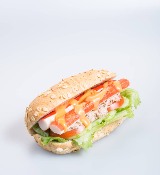 sandwich or health sandwich on the background. - Zdjęcie, obraz