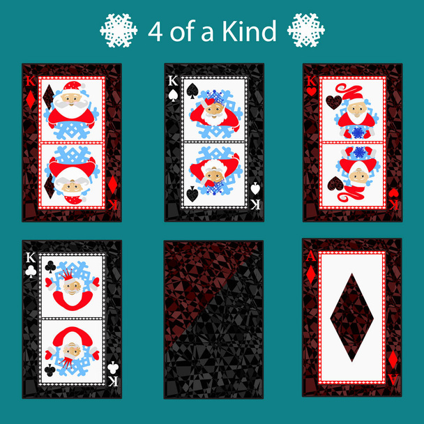 pour d'une combinaison de poker de cartes à jouer kinq. illustration vectorielle eps 10. Sur fond vert. Pour utiliser le design, l'enregistrement, les sites Web, l'habillage, la presse, etc.
. - Vecteur, image