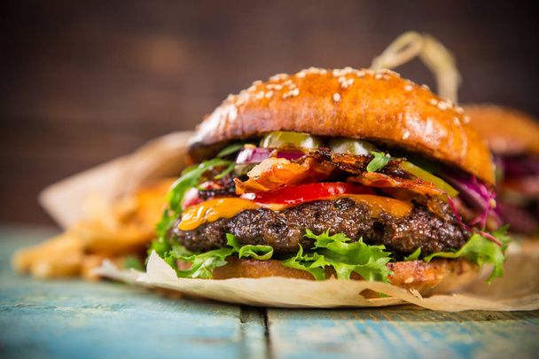 Close-up of home made burgers - Foto, immagini