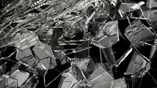 glass breaking and shatter in slow motion. Alpha matte - Footage, Video