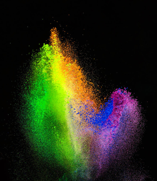 Launched colorful powder. - Photo, image
