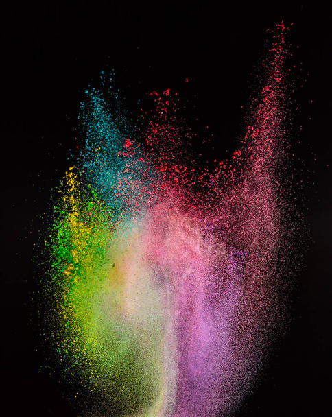 Launched colorful powder. - Foto, Imagen
