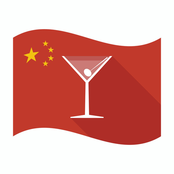 Ізольована прапор Китаю за келихом коктейлю - Вектор, зображення