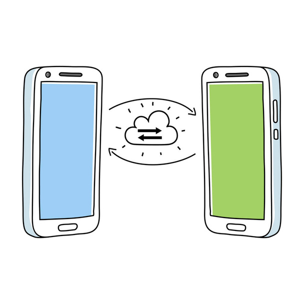 Два смартфонів, обмін
  - Вектор, зображення