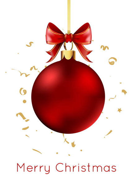 Christmas ball greeting card - Διάνυσμα, εικόνα