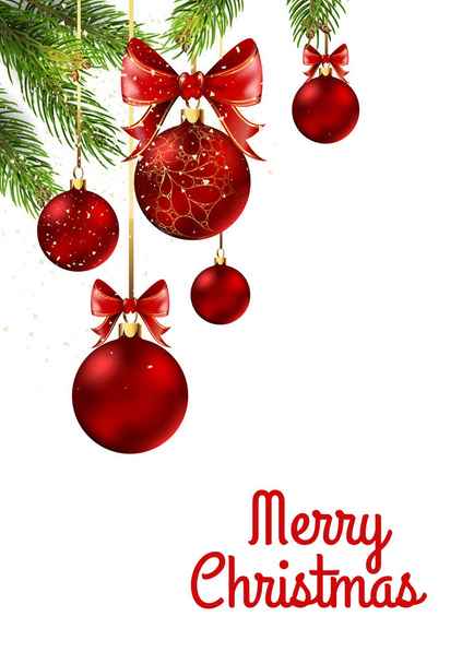 Christmas balls greeting card - Вектор, зображення