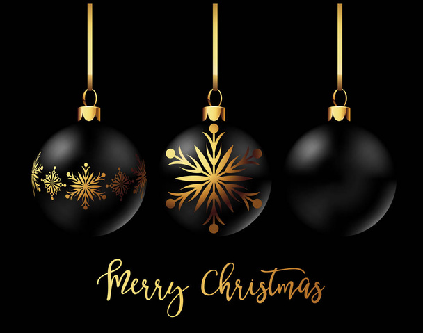 Christmas balls greeting card - Vector, imagen