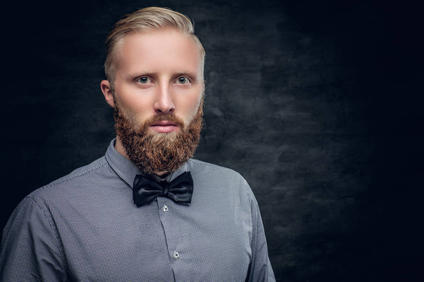 Man dressed in a shirt and bow tie - Photo, Image