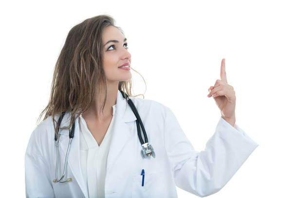 medical doctor woman smile with stethoscope - Foto, imagen