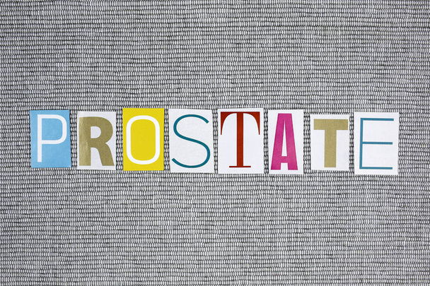 prostate word on grey background - Photo, Image