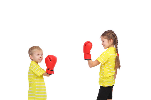Kids boxing closeup - Zdjęcie, obraz