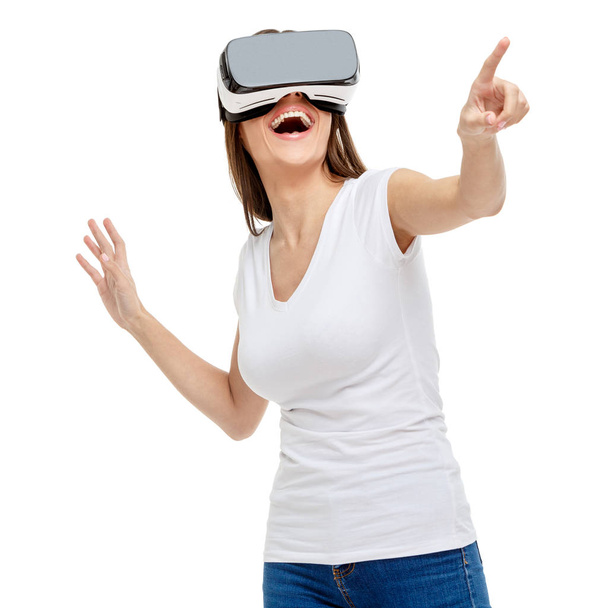 Woman with virtual reality goggles - Foto, imagen