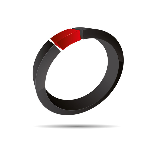 3d abstrakte Corporate Red Ring Schmuck Perle Design Ikone Logo Marke - Vektor, Bild
