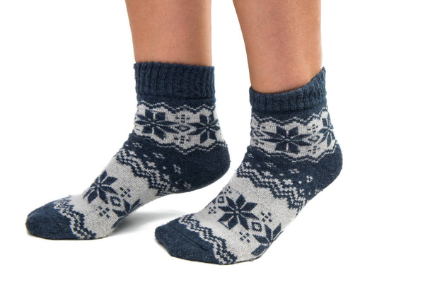 Zimní ponožky na nohou  - Fotografie, Obrázek
