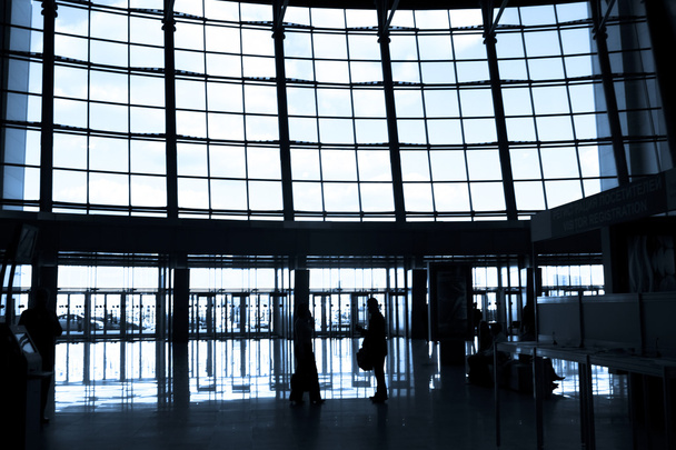 silhouettes at airport - Photo, Image