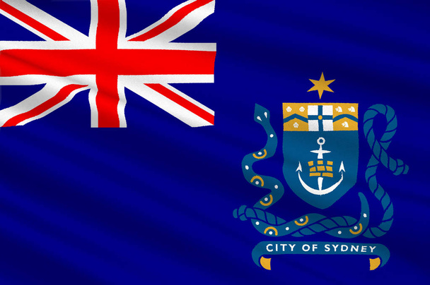 シドニーの旗はニューサウス ウェールズ州の州都です。 - 写真・画像