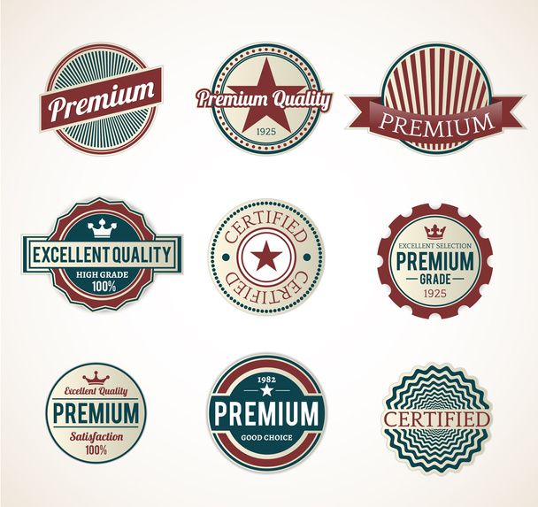 Set of Vintage Premium labels - Διάνυσμα, εικόνα