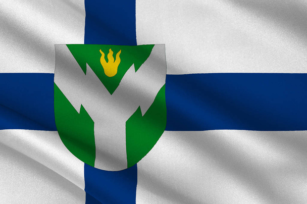 Flag Of Rovaniemi is a city and municipality in Province of Lapl - Photo, Image