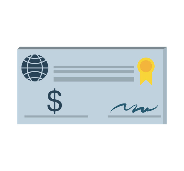 bank check paper isolated icon - Vector, Image