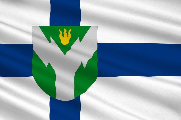 Σημαία του Rovaniemi είναι πόλη και Δήμος στην επαρχία της Lapl - Φωτογραφία, εικόνα