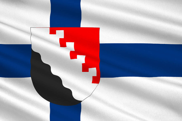 Flag Of Joensuu is a city in North Karelia is a region in easter - Photo, Image