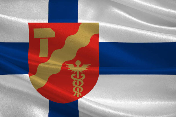 Flag Of Tampere is a city in Pirkanmaa region, Finland - Photo, Image